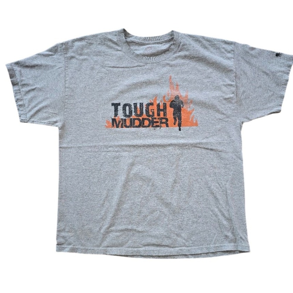 Tough Mudder Graphic T-Shirt Mens XL‎ Gray 2011 Event Tour Fitness Sporty OCR